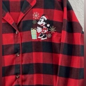 🎁 Disney Minnie Mouse Holiday Plaid Sleep Shirt – Size L 🎁
